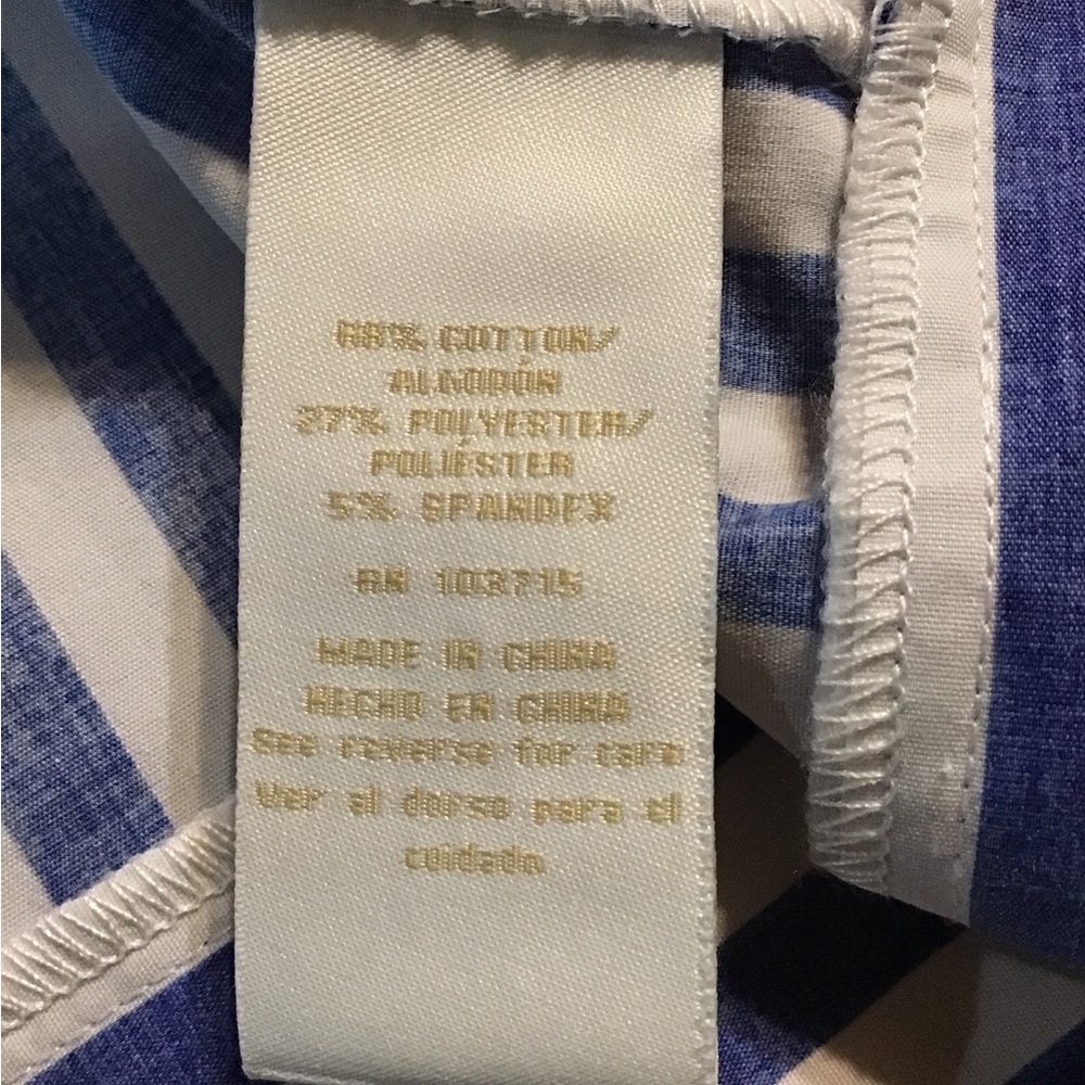 Women’s size large, hope & Harlow short sleeve top blue and white - Picture 8 of 10